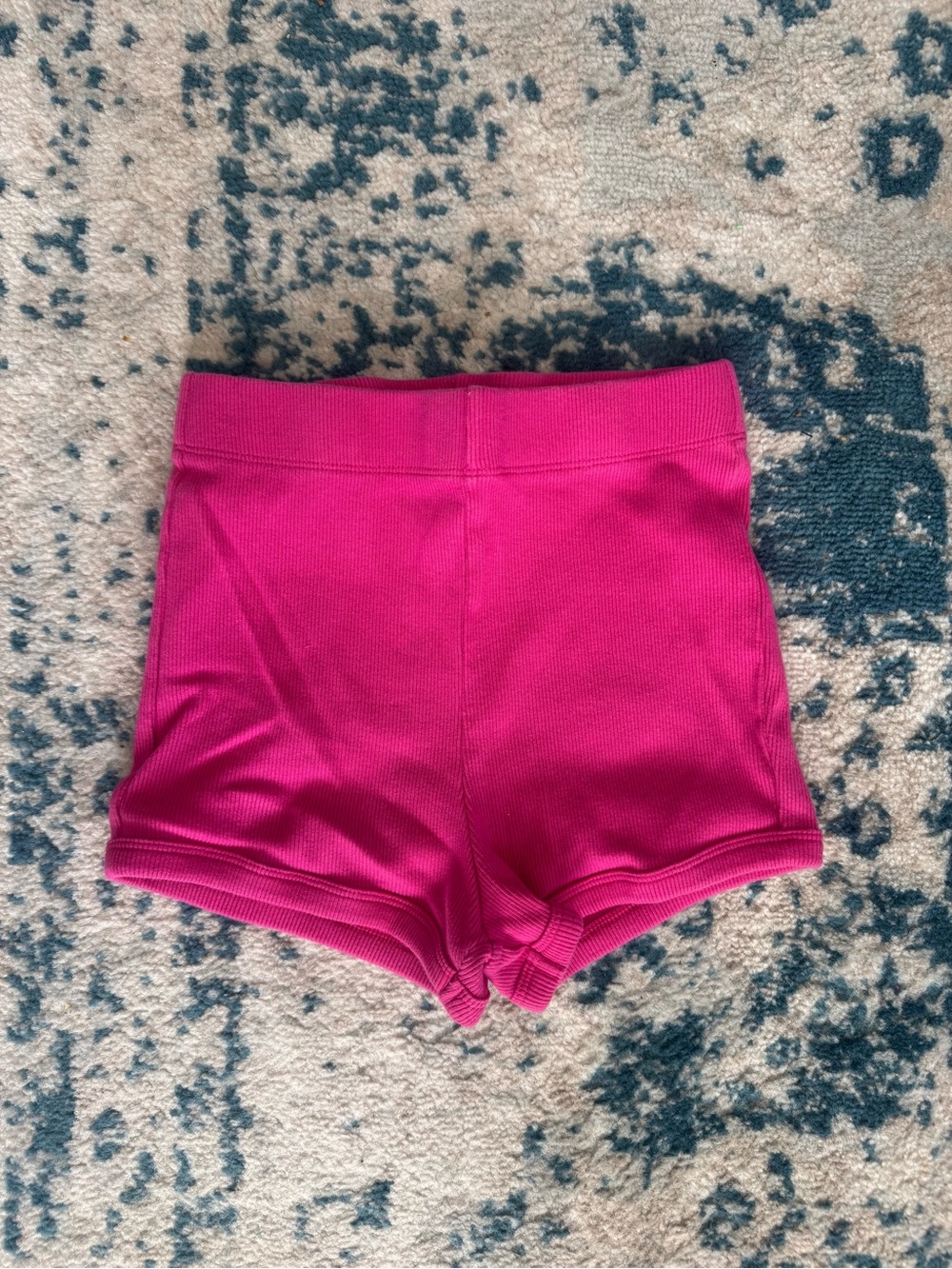 Zara Bright Fuchsia Ribbed High-Waist Shorts